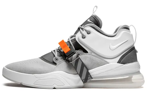 Nike Air Force 270 Wolf Gray suede air-cushion sneakers, shock-absorbing support, mid-cut lifestyle shoes, same style for men and women, gray