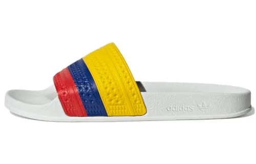 Adidas Originals ADILETTE Slide Slippers Unisex White/Yellow/Blue
