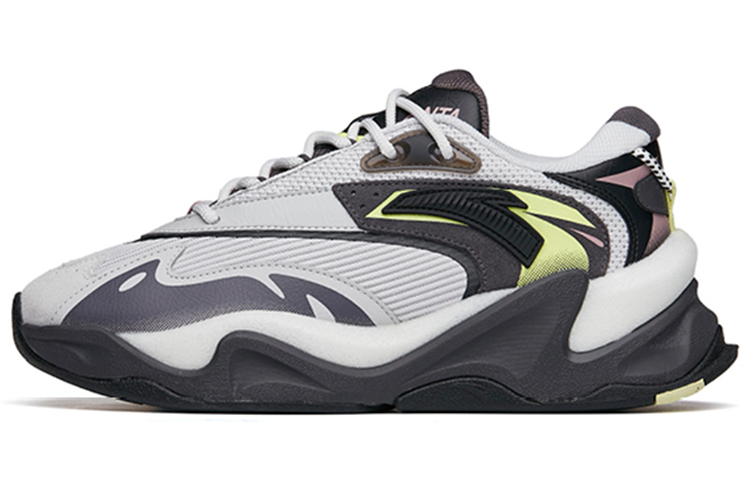 Anta Pulse Life Collection Cushioning Slip Resistant Abrasion Resistant Low top Chunky Sneakers Men's Gray