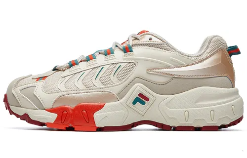 FILA Ravagement Mesh, Textile, Synthetic Leather Cushioning Breathable Lightweight Low top Casual Shoes Women's Beige