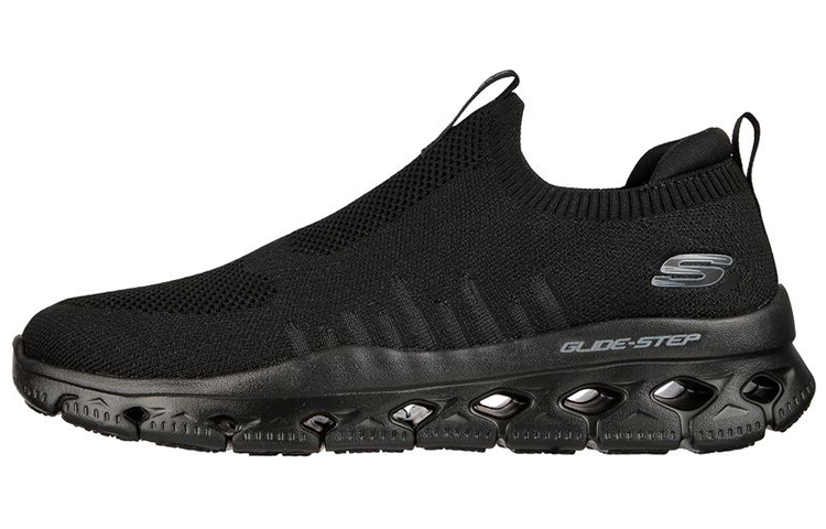 Skechers Glide Step Fle Fabric Low top Casual Shoes Men's Pure Black