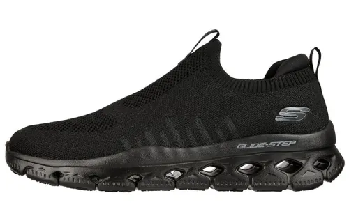Skechers Glide Step Fle Fabric Low top Casual Shoes Men's Pure Black
