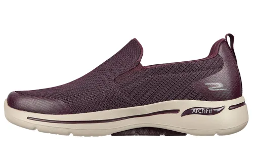 Skechers Go Walk Arch Fit Togpath Fabric Cushioning Abrasion Resistant Breathable Low top Casual Shoes Men's Maroon