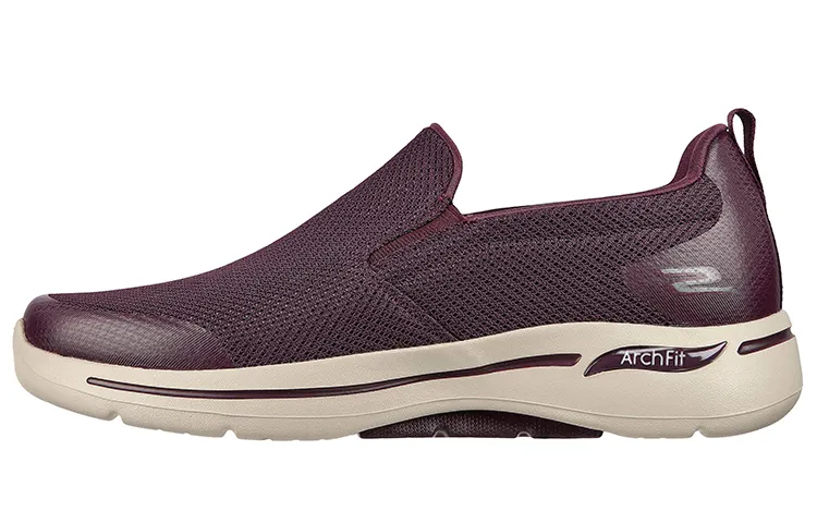 Skechers Go Walk Arch Fit Togpath Fabric Cushioning Abrasion Resistant Breathable Low top Casual Shoes Men's Maroon