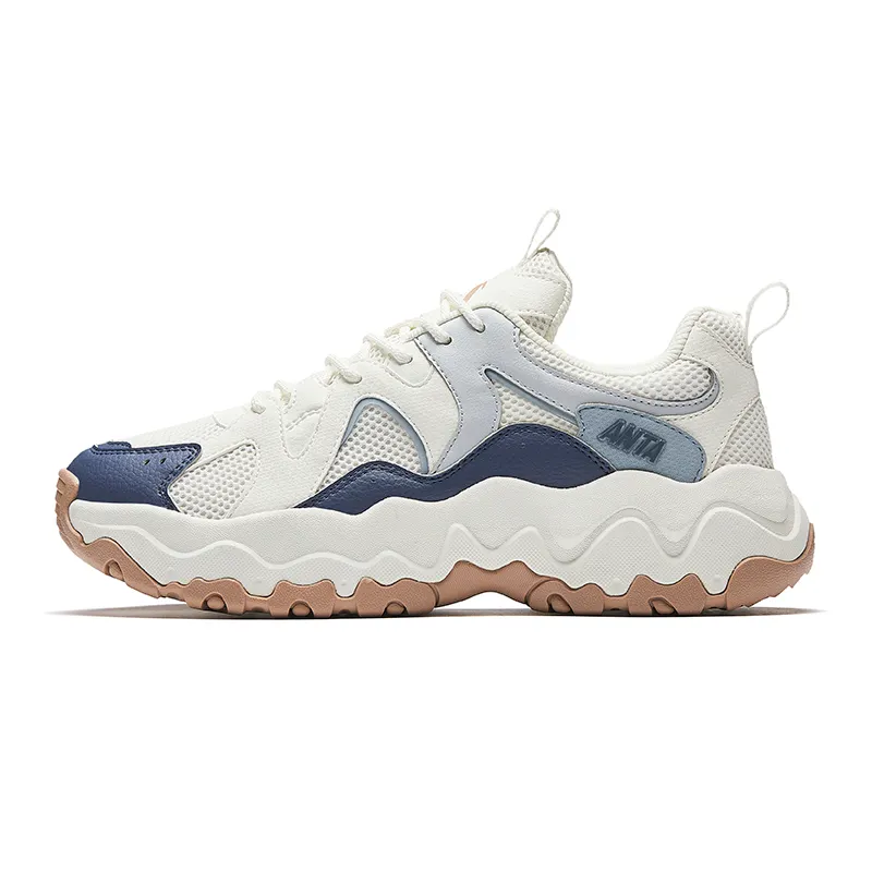 Anta Abrasion Resistant Breathable Abrasion Resistant Breathable Low top Casual Shoes Men's White Blue