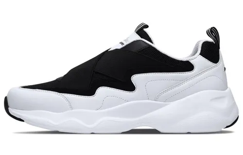 Skechers D'LITES AIRY Textile, Leather Low top Casual Shoes Men's Black White