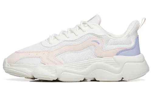 Anta Cushioning Slip Resistant Abrasion Resistant Low top Casual Shoes Women's White Pink Purple