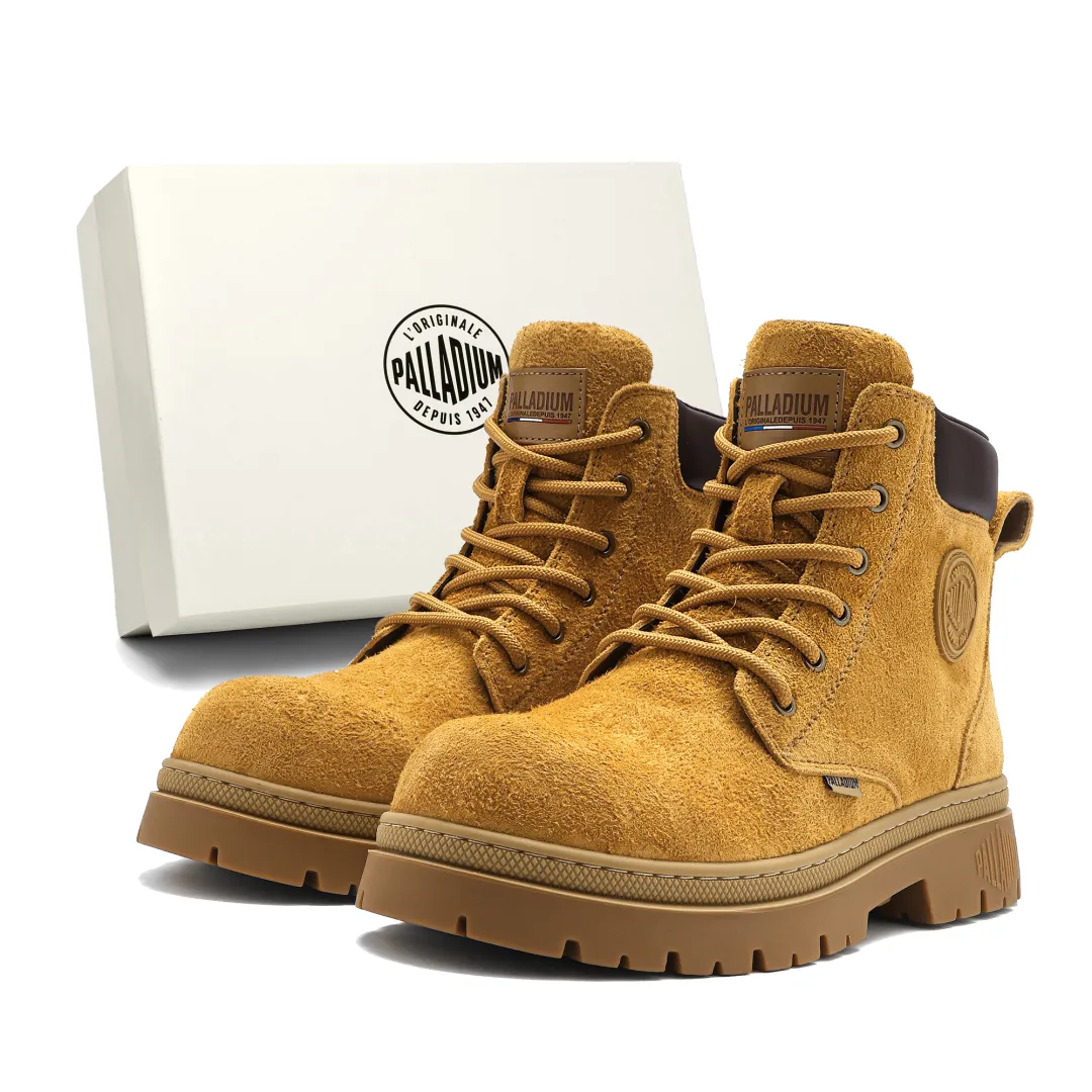 Palladium Combat Boots Unisex Yellow Brown