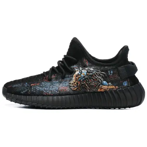 Adidas Originals Yeezy Boost 350 V2 Textile, TPU Cushioning Breathable Low top Casual Shoes Unisex Black