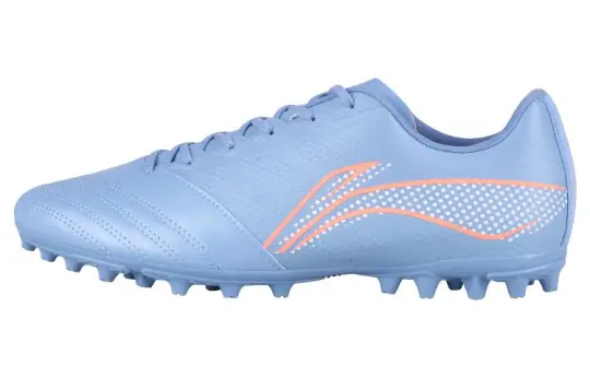 Li Ning Iron Cushioning MG Multi Ground Artificial Turf PU Leather Slip Resistant Soccer Shoes Men's Aurora Blue