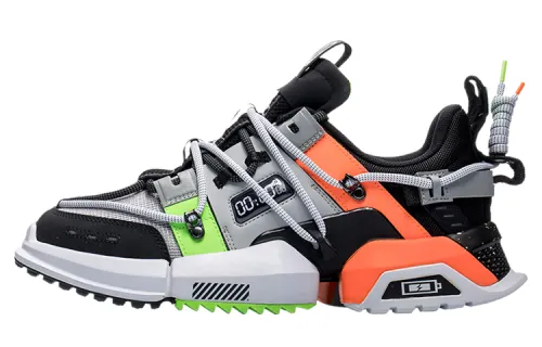 Li Ning Pan Gu Casual Shoes Men's Low Top Gray/Green/Black