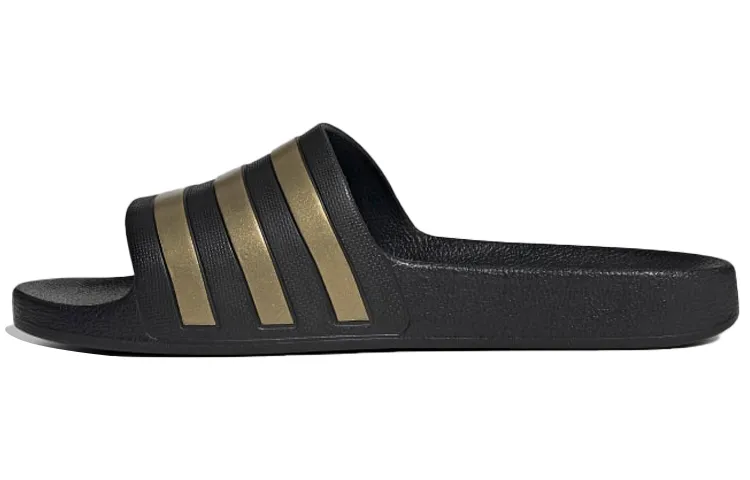 Adidas Adilette Aqua Slide Slippers Unisex Black Gold
