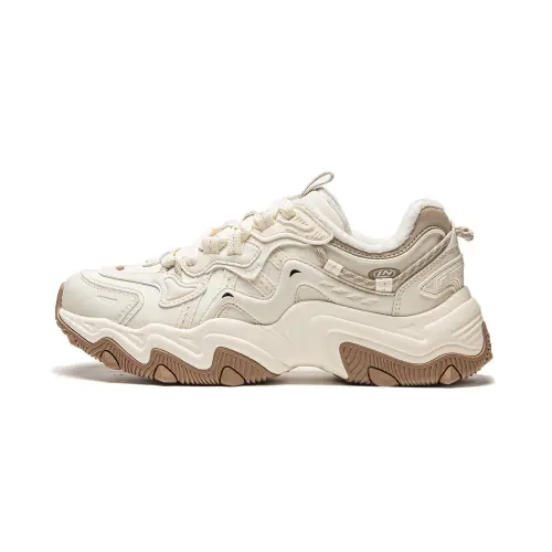 Li Ning Cat Paw Lite 2 Platform Height Increasing, Cushioning Rebound, Classic Vintage, Fleece Lined Low top