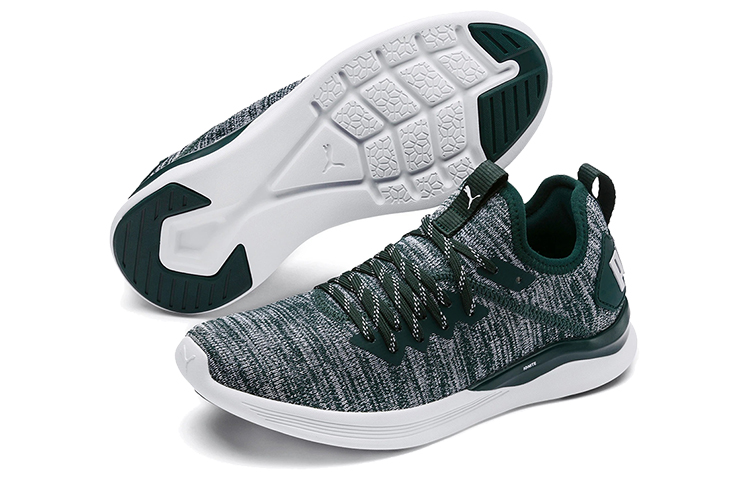 Женские кроссовки PUMA IGNITE Flash Evoknit (серо-зелено-белые) — Серый / зелёный / белый — фото 5