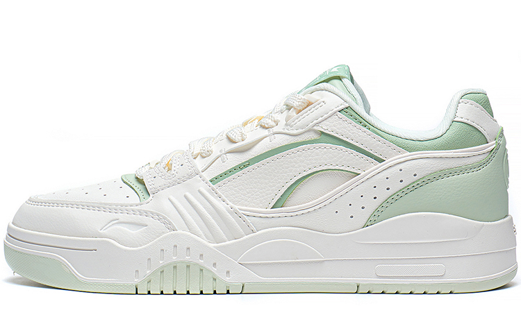 Li Ning Yuebai Cushioning Slip Resistant Abrasion Resistant Low top Sports Casual Shoes Women's White Green