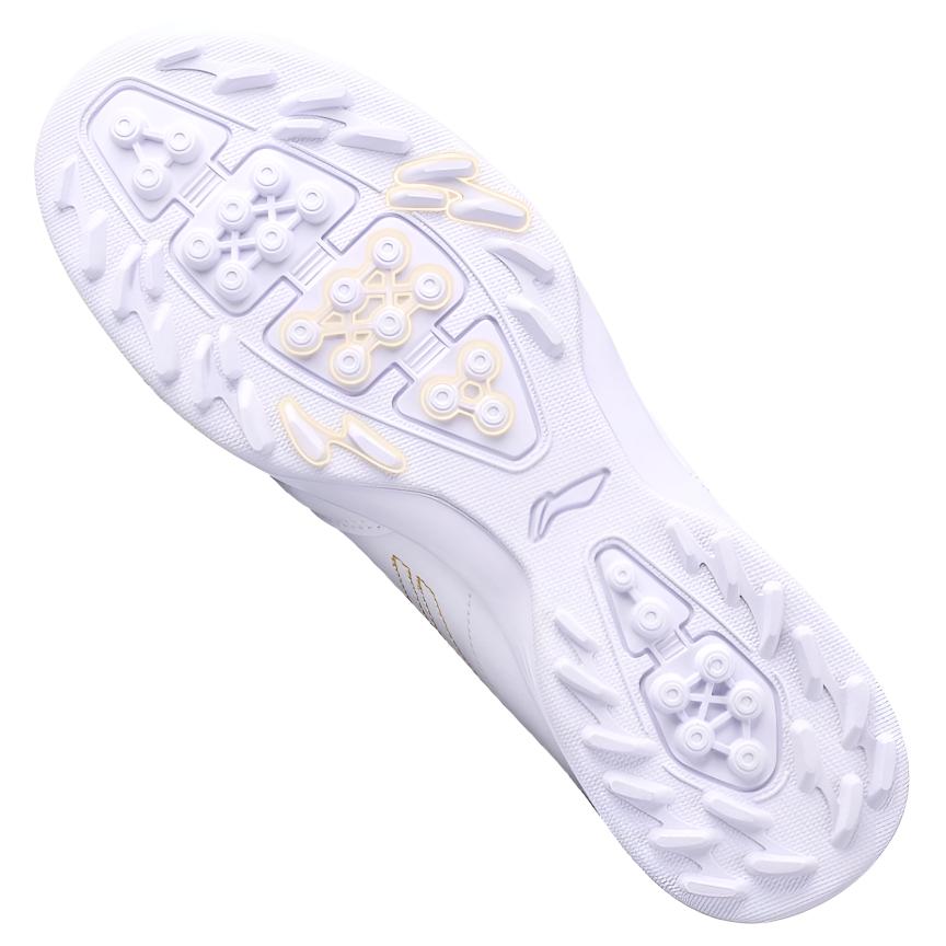 Li Ning Chang Ge Collection TF Turf Artificial Turf Synthetic Leather Soccer Shoes Unisex White Gold