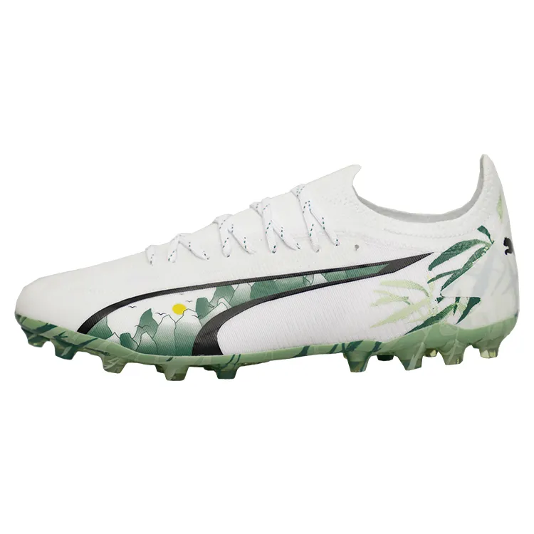 PUMA Ultra Ultimate MG Multi Ground Soccer Shoes Unisex White Green
