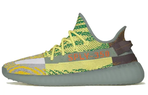 Adidas Originals Yeezy Boost 350 V2 Breathable Low top Casual Shoes Unisex Green Yellow