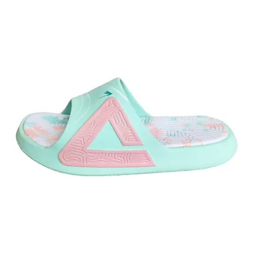 PEAK Taichi National Innovation Slippers Indoor Slip Resistant Cute Slippers, Mint Green, Slide Slippers Unisex