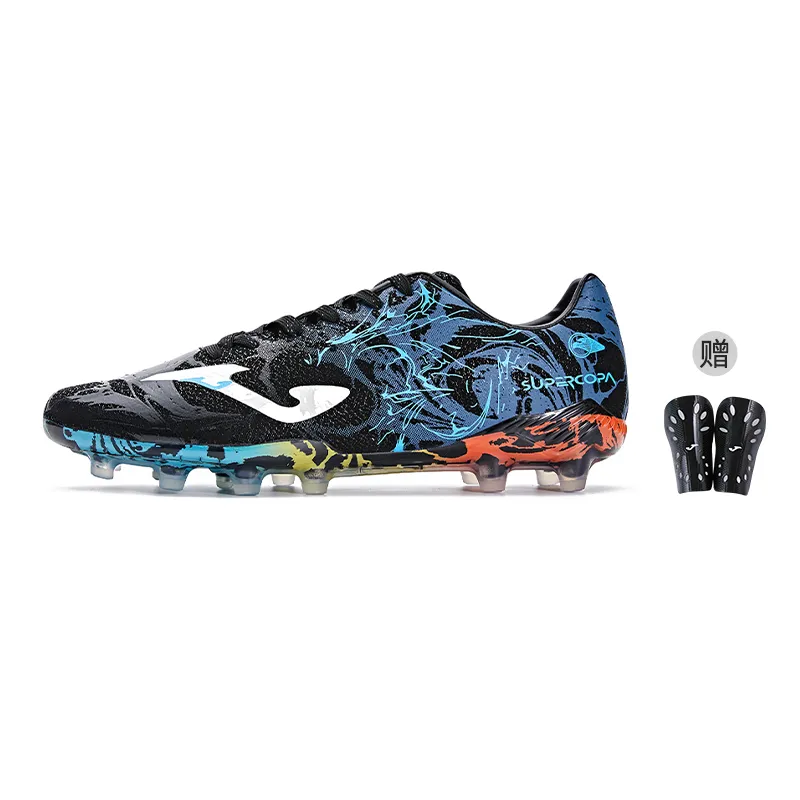Joma FG Firm Ground Slip Resistant Abrasion Resistant Soccer Shoes Men's Blue Black