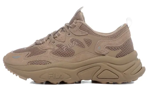 FILA Fabric Cushioning Abrasion Resistant Low top Casual Shoes Unisex Dark Coffee Korean Style
