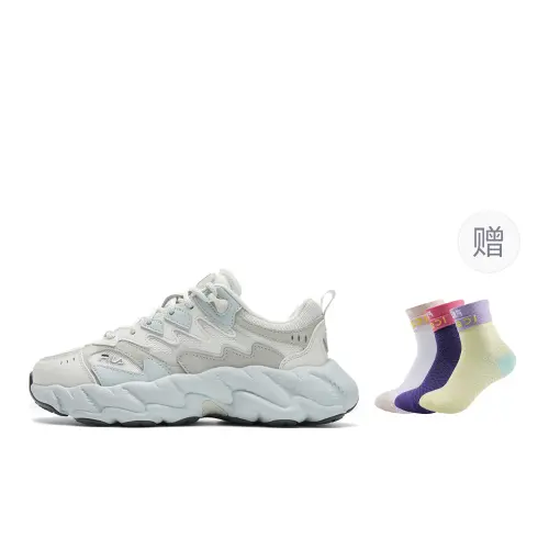 FILA Fern 2 Abrasion Resistant, Breathable, Lightweight Low top Casual Shoes Women's White Gray