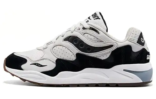 Saucony Grid Shadow 2 Comfortable Breathable Low top Casual Shoes Unisex Black White