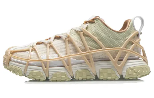 Li Ning Mix Ace Slip Resistant Abrasion Resistant Low top Casual Shoes Women's Apricot Khaki