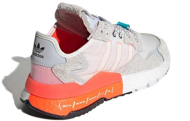 Кроссовки adidas originals Nite Jogger (серо-оранжевые) — 白/橘 — фото 3