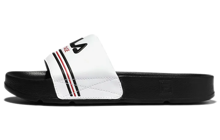 FILA Drifter Rubber Sole Slide Slippers Unisex White Red Black Korean Style
