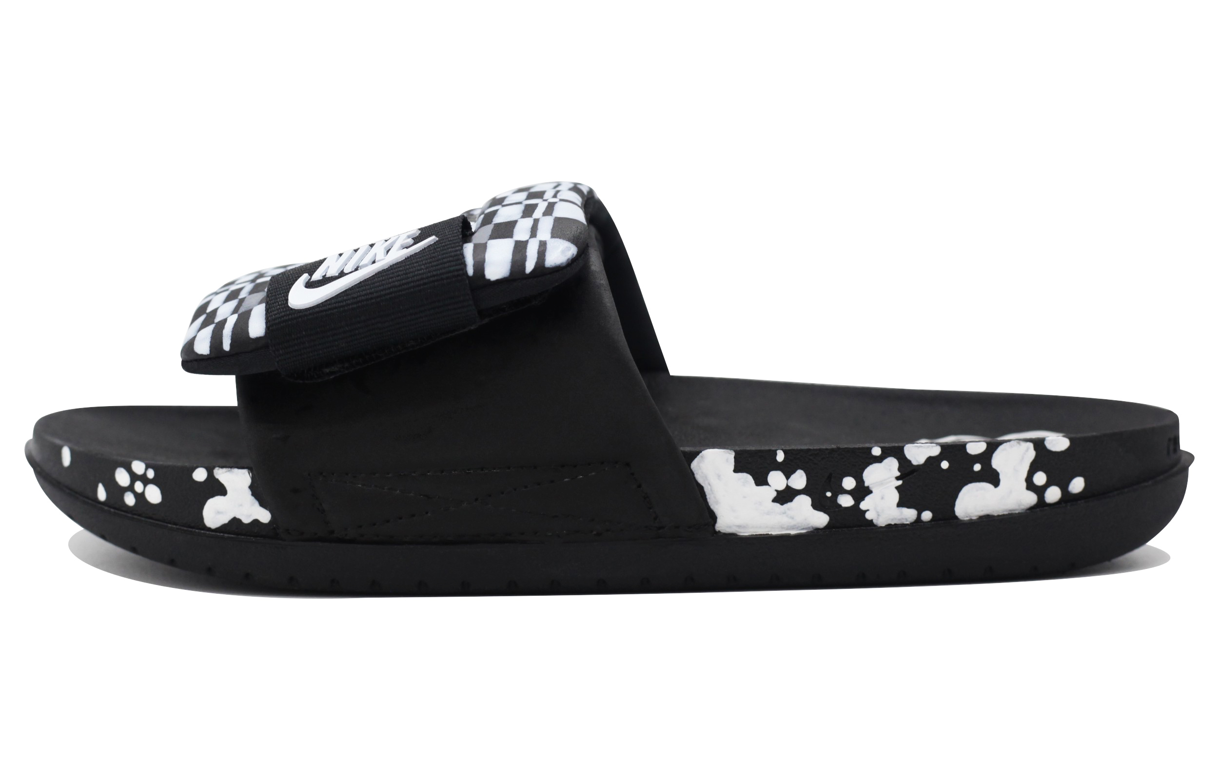 Nike Offcourt Adjust Slide Quiet Slip Resistant Abrasion Resistant Slide Slippers Unisex Black White