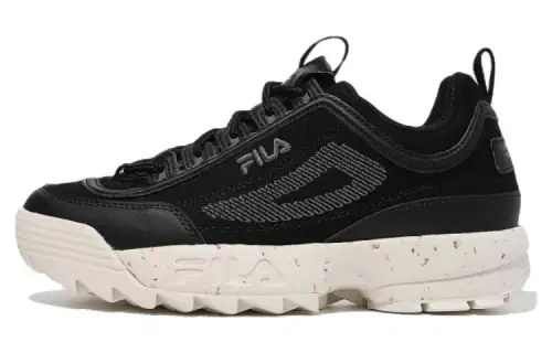 FILA Disruptor Textile, Synthetic Leather Low top Casual Shoes Unisex Black