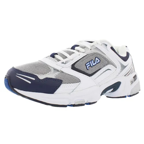 FILA Memory Decimus Cushioning, Wear Resistant Low top Casual Shoes Men's Blue White