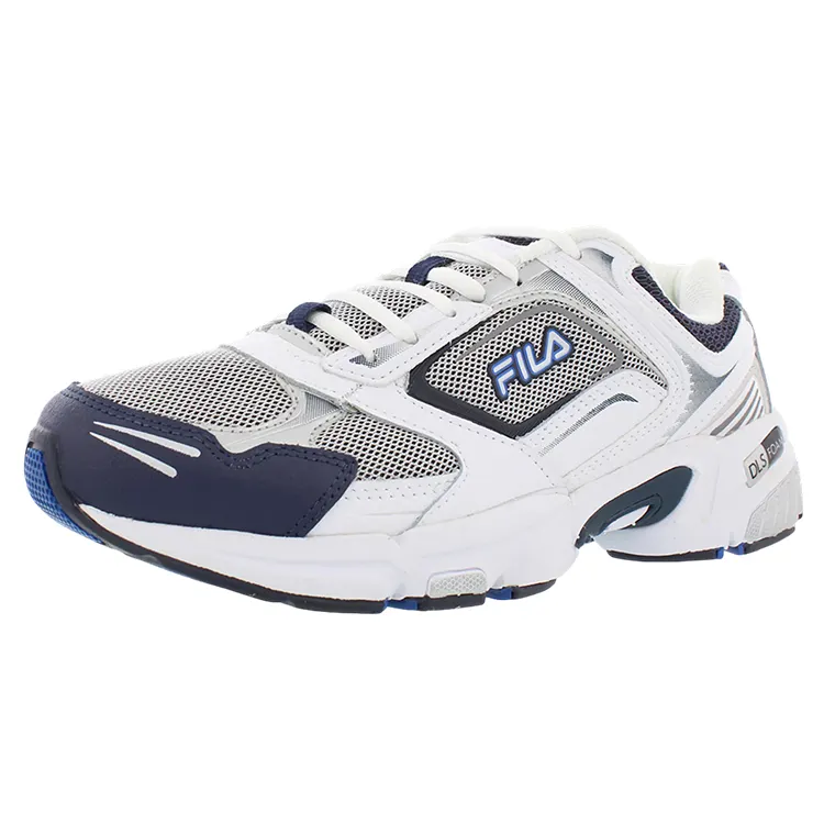 FILA Memory Decimus Cushioning, Wear Resistant Low top Casual Shoes Men's Blue White