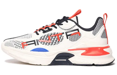 ANTA Casual Shoes Men's Low Top Ivory White/Deep Blue Black/Sea Snail Red