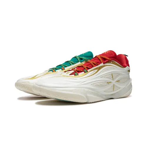 LiNing Wade 808 5Ultra v2 Christmas limited edition Yuanyang color matching Ultra technology Lightweight flexible stable support package anti-torsion Shock absorption non-slip wear-resistant breathable rebound grip Low-top basketball shoes Men's white red green