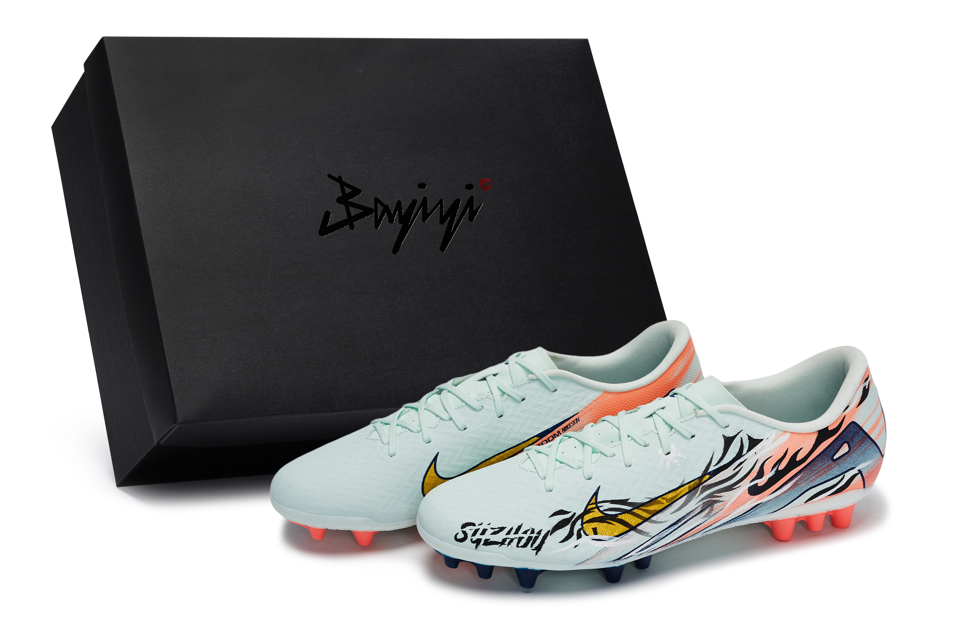 Nike Mercurial Vapor 16 Cushioning Soccer Shoes Unisex Black Orange Green Yellow