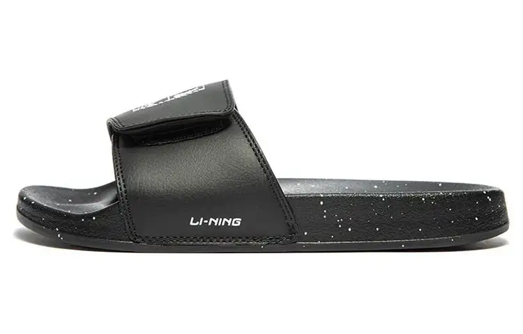 Li Ning Hot Hook and loop Quiet Slide Slippers Women's Black