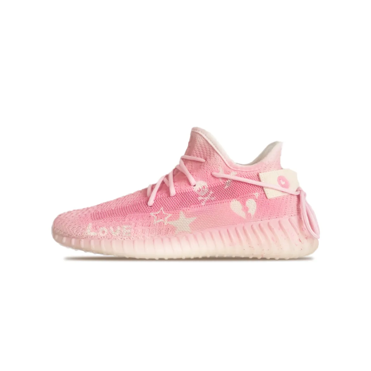 Adidas Originals Yeezy Boost 350 Abrasion Resistant Low top Casual Shoes Unisex White Pink