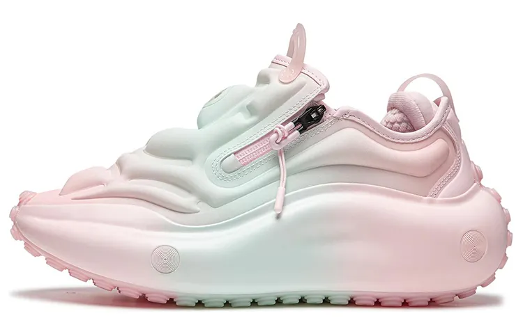 Li Ning Pangu Flow Cushioning Abrasion Resistant Rebound Low top Casual Shoes Unisex Cotton Candy