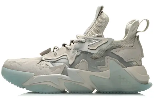 Li Ning Qianhangce Leather Abrasion Resistant Breathable Low top Sports Casual Shoes Men's Antarctic Gray