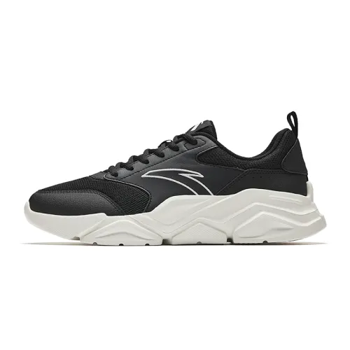 Anta Life Collection Abrasion Resistant Breathable Abrasion Resistant Breathable Low top Casual Shoes Men's Black White