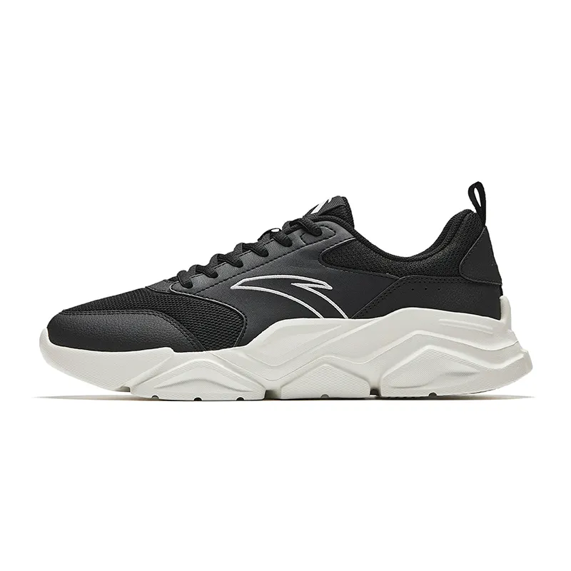 Anta Life Collection Abrasion Resistant Breathable Abrasion Resistant Breathable Low top Casual Shoes Men's Black White