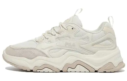 FILA Tiny Rumble Cushioning Abrasion Resistant Low top Casual Shoes Unisex Ecru Korean Style