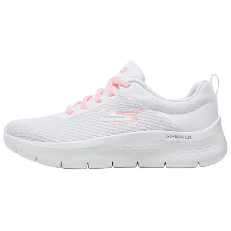 Skechers Go Walk Fle Abrasion Resistant Low top Casual Shoes Women's White Pink