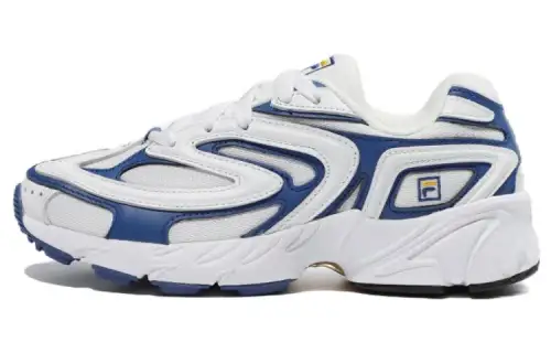 FILA Buzzard OG 2000 Buzzard OG 2000 Leather Low top Sports Casual Shoes Women's White Blue Korean Style