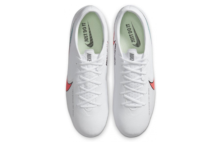 Футбольные бутсы Nike Mercurial Vapor 13 Academy FG/MG (белый / красный / зеленый) — Белый / красный / зелёный — фото 4