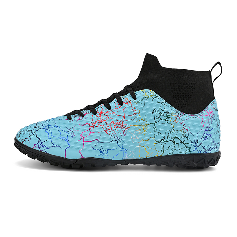 SHUANGDING TF Turf Soft Ground, Artificial Ground Synthetic Leather Soccer Shoes Unisex Aqua TF Turf