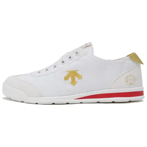 DESCENTE Crontempo Low top Casual Shoes Unisex White Red Gold