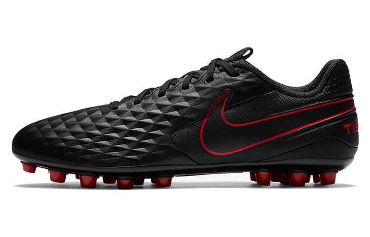 Nike Tiempo Legend 8 Sports Classic AG (Glue Short Nails) Artificial Grass Shock Absorbing Anti-Slip Football Shoes Uniform for Men and Women Black and Red